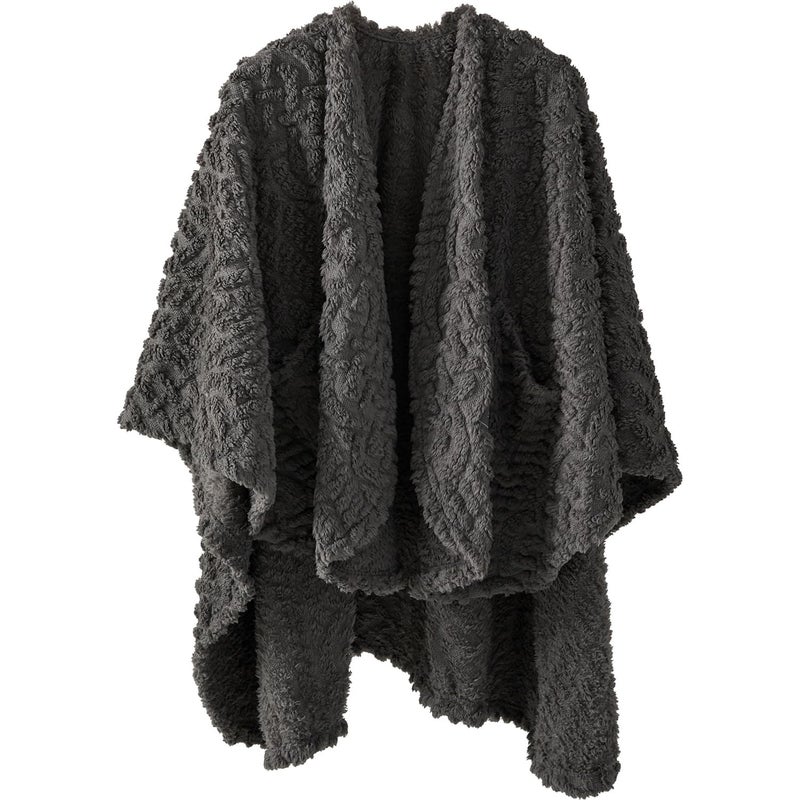 Royoliving Fuzzy Sherpa Wearable Fleece Blanket with Pockets for Adults, Ultra Soft Plush Shawl Throw Blankets (Grey, 58'' x 64'') - Image 1